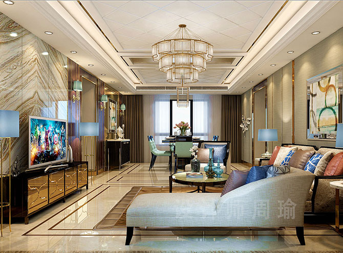 美女大吊黄片世纪江尚三室两厅168平装修设计效果欣赏